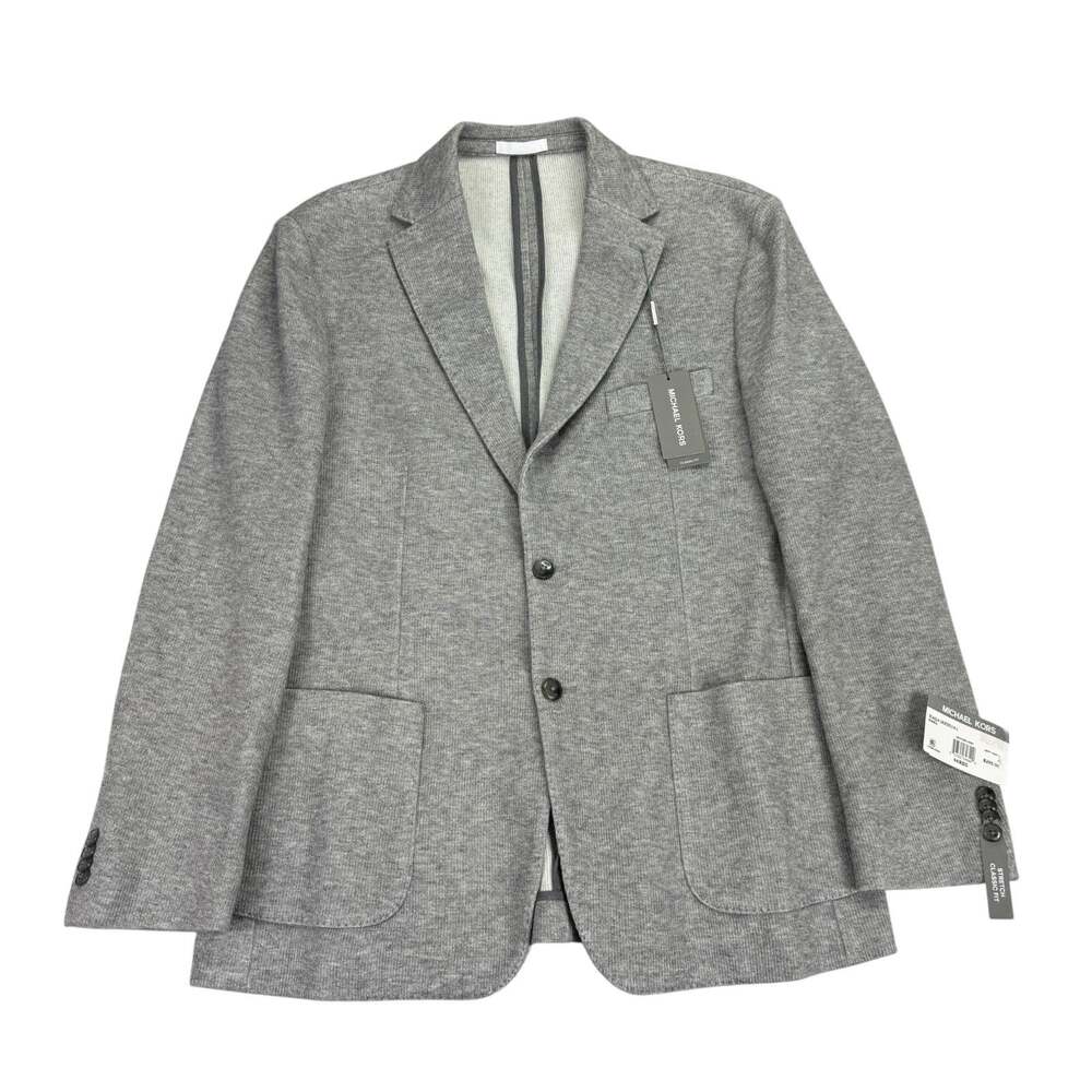 Michael Kors Mens Classic Fit Stretch Heather Knit Sport Coat Gray 44R